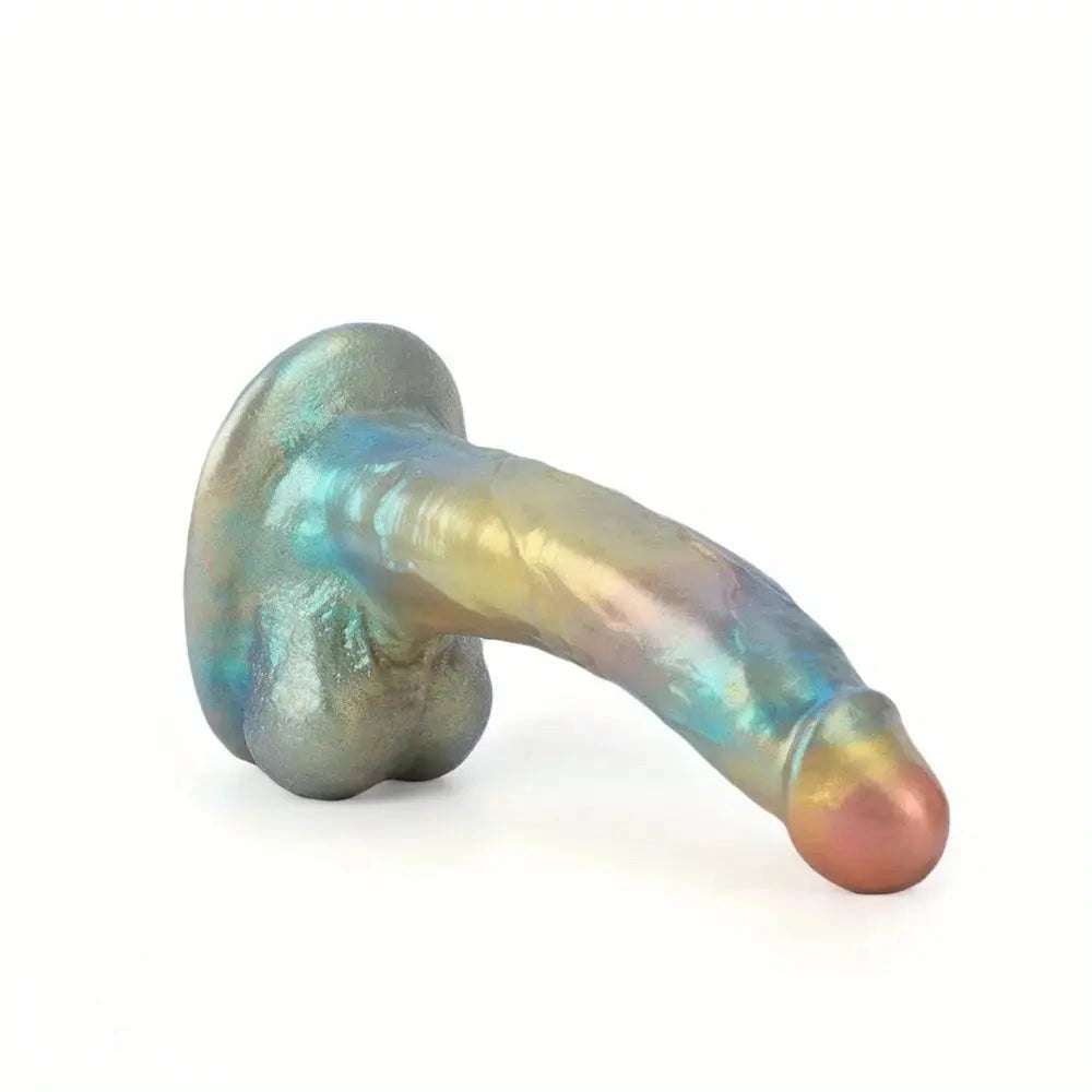 Iridescent rainbow silicone fantasy dildo, photo 13