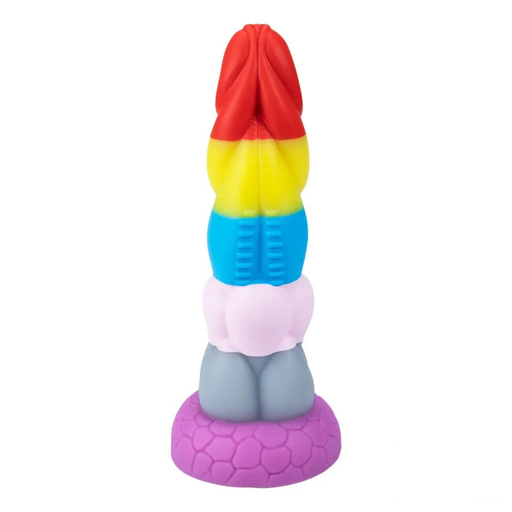 Rainbow silicone fantasy dildo, photo 1