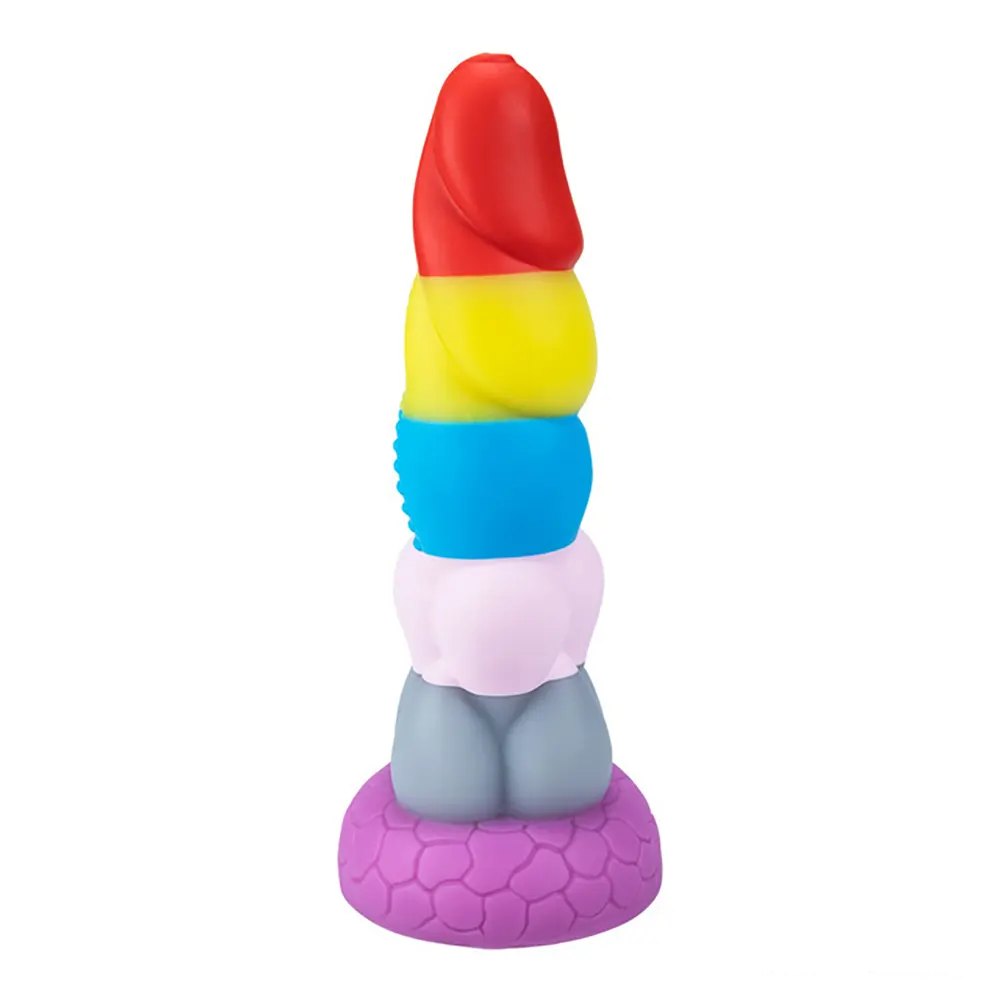 Rainbow silicone fantasy dildo, photo 2