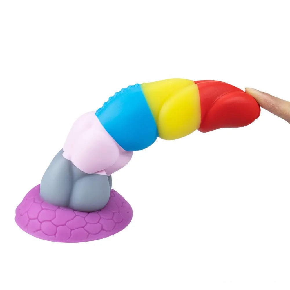 Rainbow silicone fantasy dildo, photo 3
