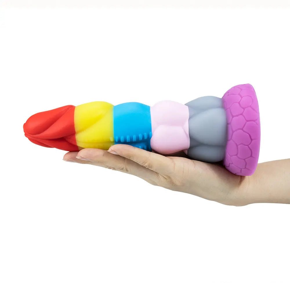 Rainbow silicone fantasy dildo, photo 4