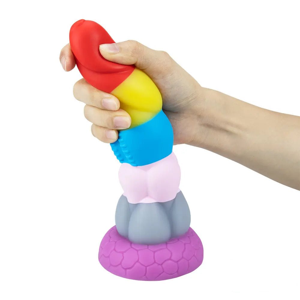 Rainbow silicone fantasy dildo, photo 5