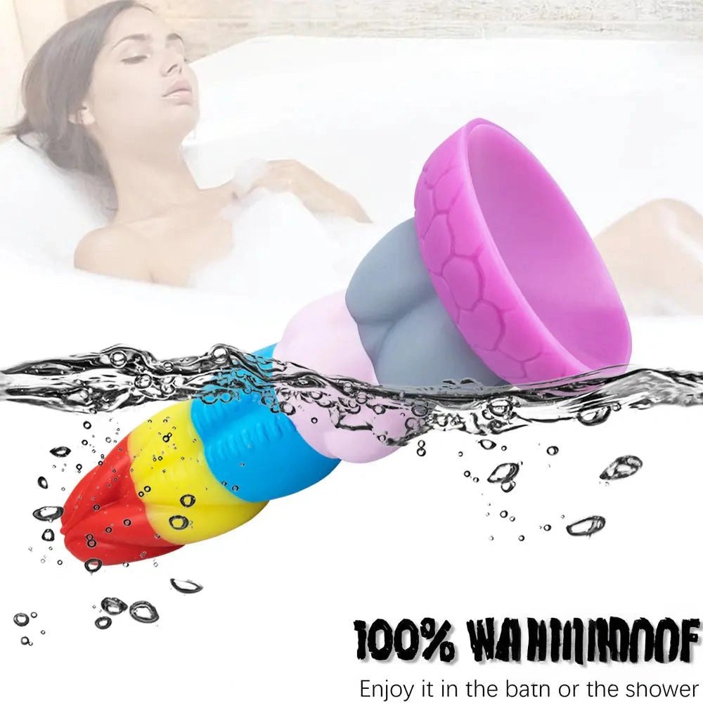 Rainbow silicone fantasy dildo, photo 9