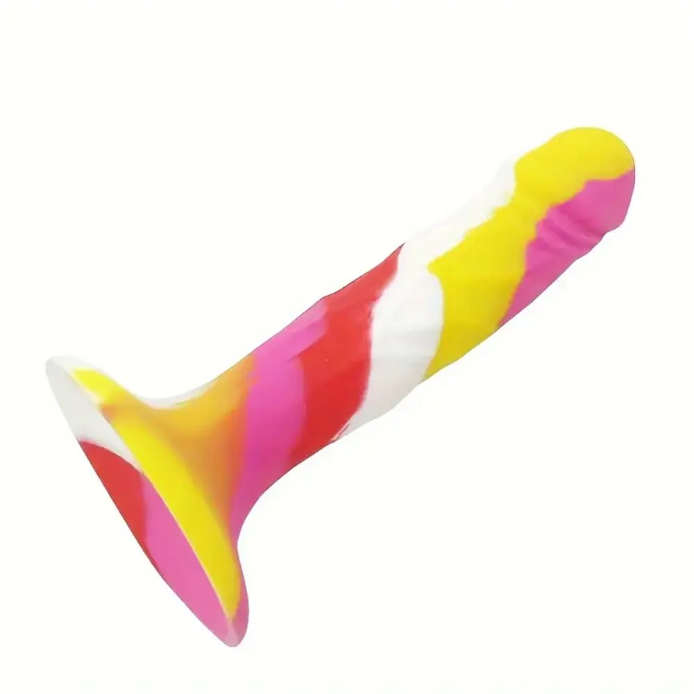 Rainbow silicone suction cup dildo, photo 1