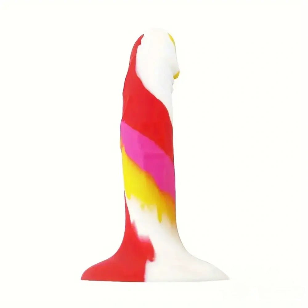 Rainbow silicone suction cup dildo, photo 2
