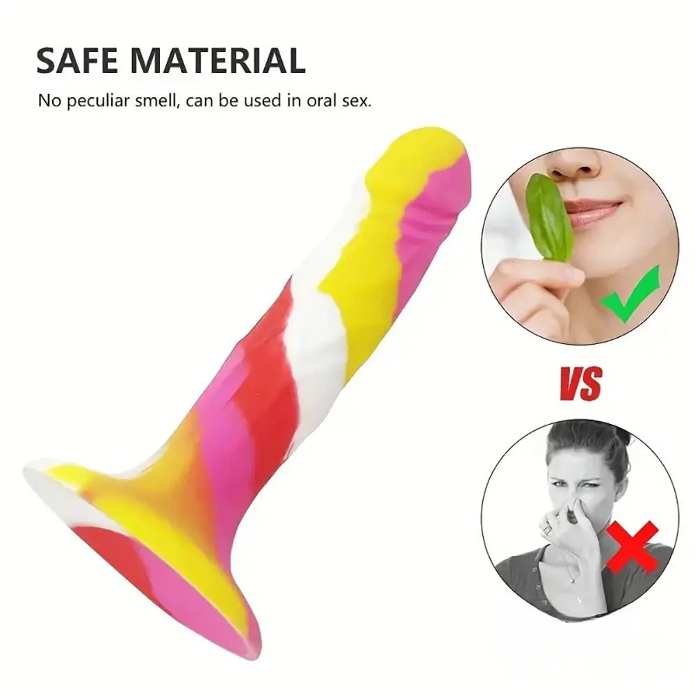 Rainbow silicone suction cup dildo, photo 4