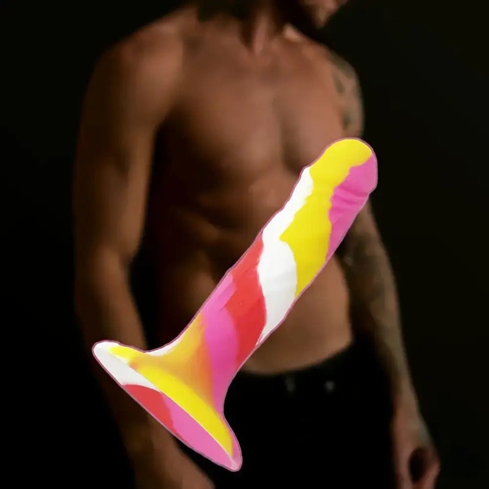 Rainbow silicone suction cup dildo, photo 5