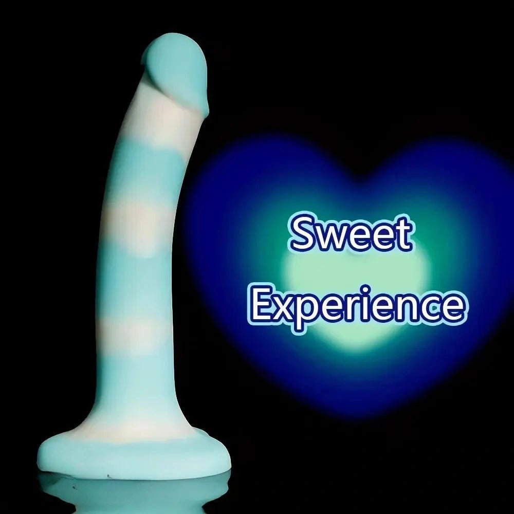 C color-swirl curved silicone dildo