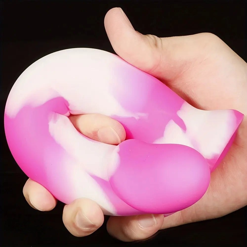 Color-swirl curved silicone dildo, photo 11
