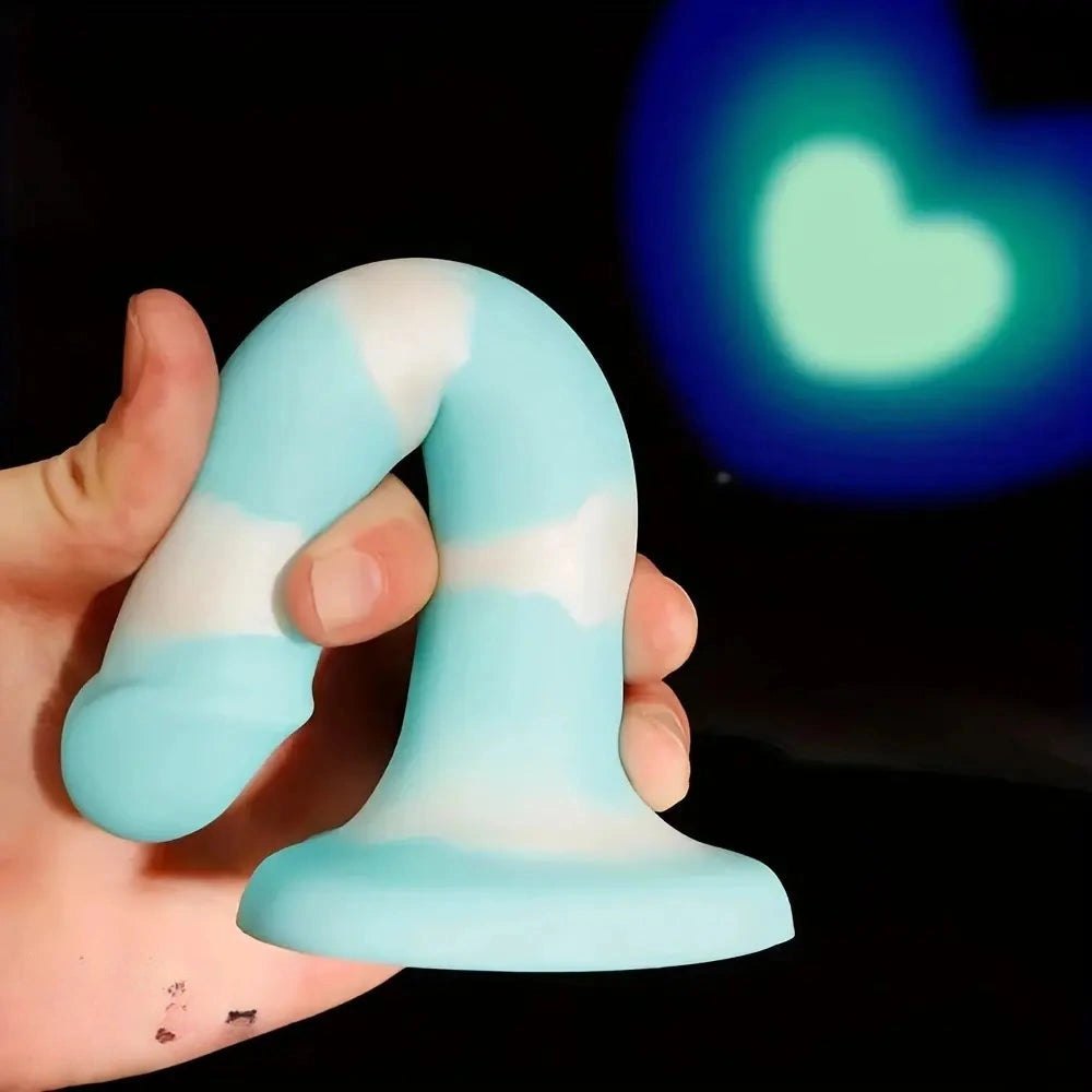 Color-swirl curved silicone dildo, photo 4