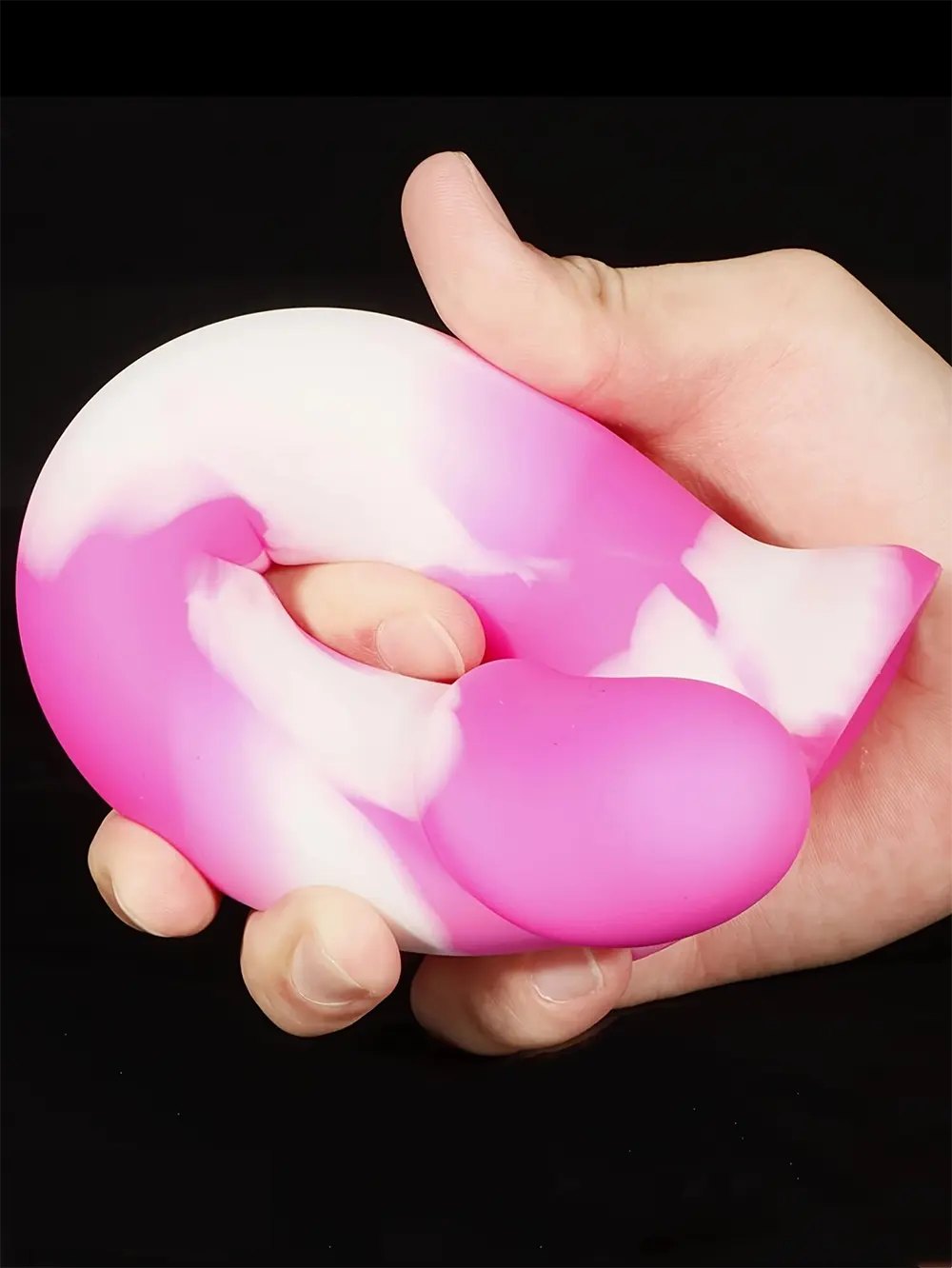 Color-swirl curved silicone dildo, photo 5