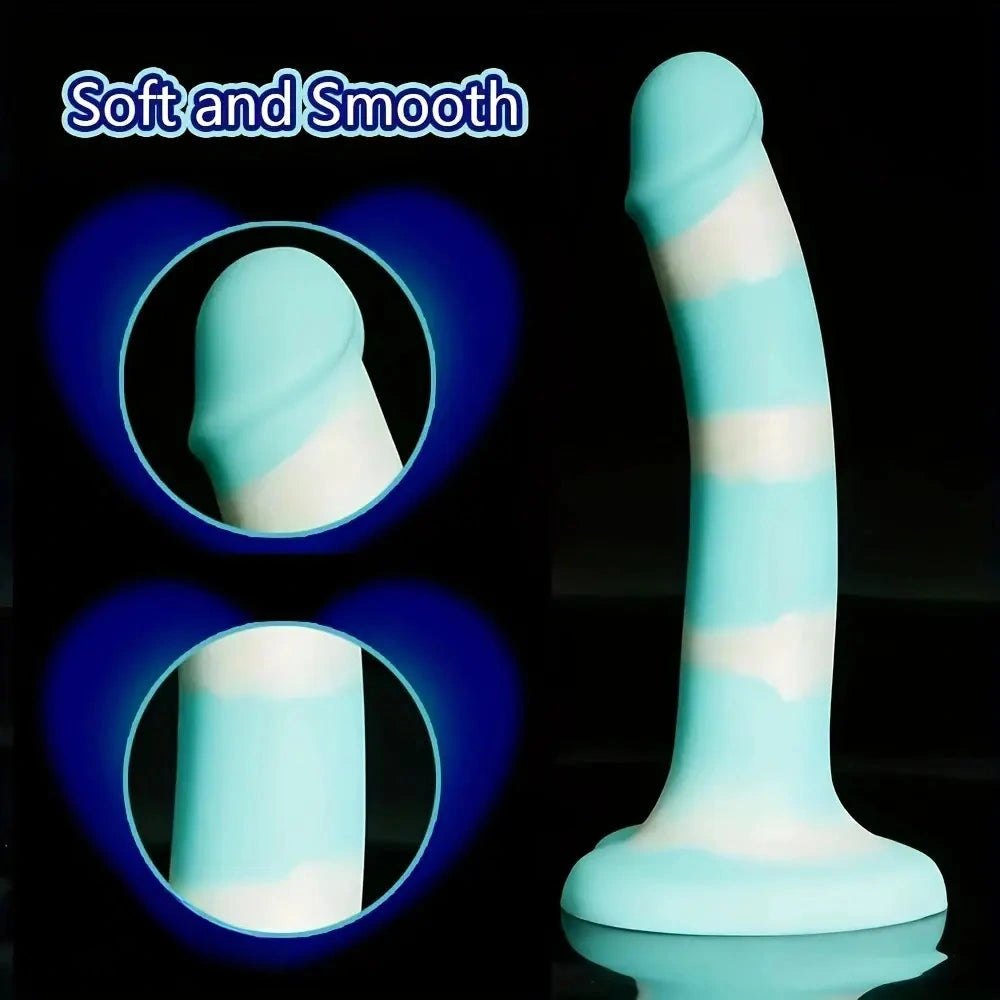Color-swirl curved silicone dildo, photo 7