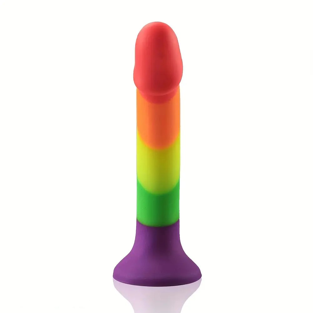 Color-swirl curved silicone dildo, photo 8