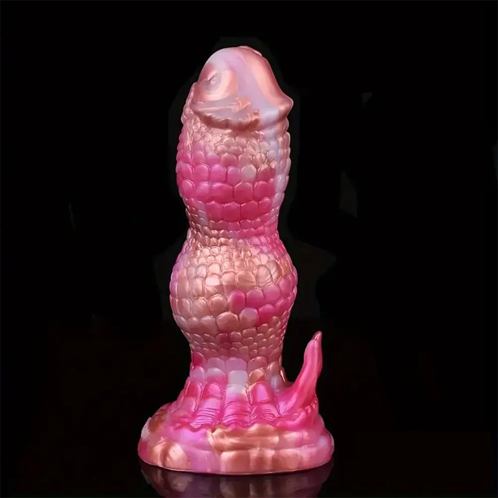 Rainbow swirl fantasy silicone dildo, photo 2