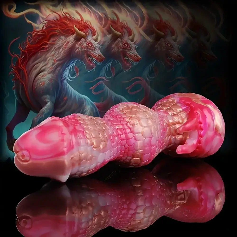 Rainbow swirl fantasy silicone dildo, photo 3