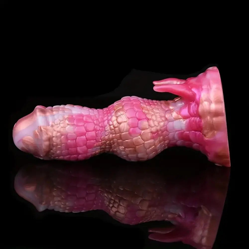 Rainbow swirl fantasy silicone dildo, photo 6