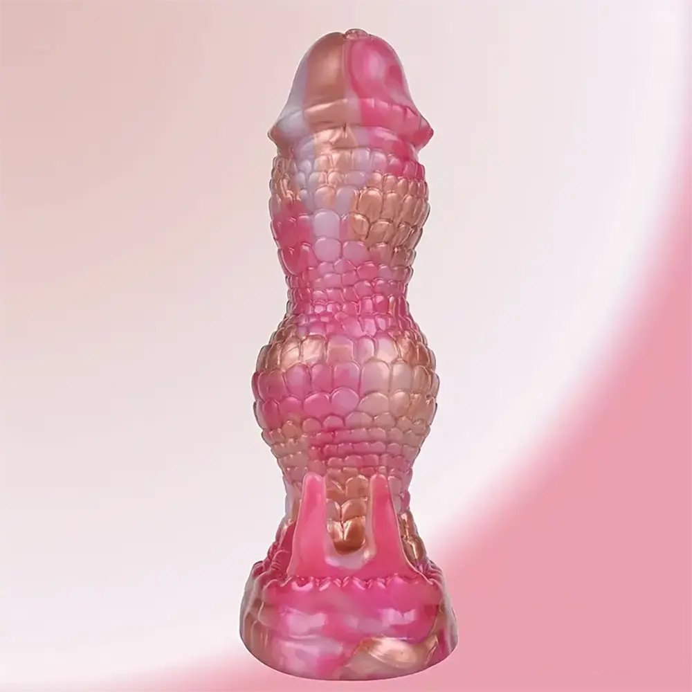 Rainbow swirl fantasy silicone dildo, photo 8