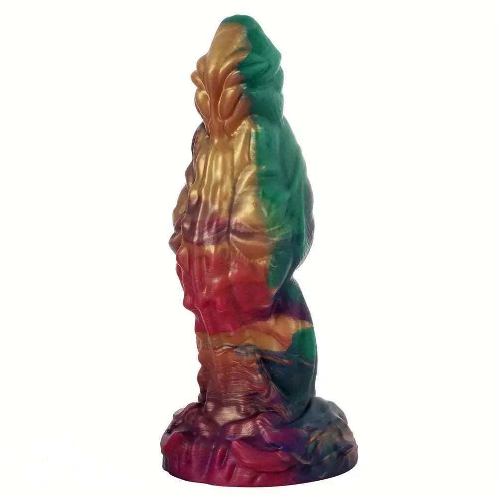 Rainbow swirl silicone fantasy dildo, photo 1
