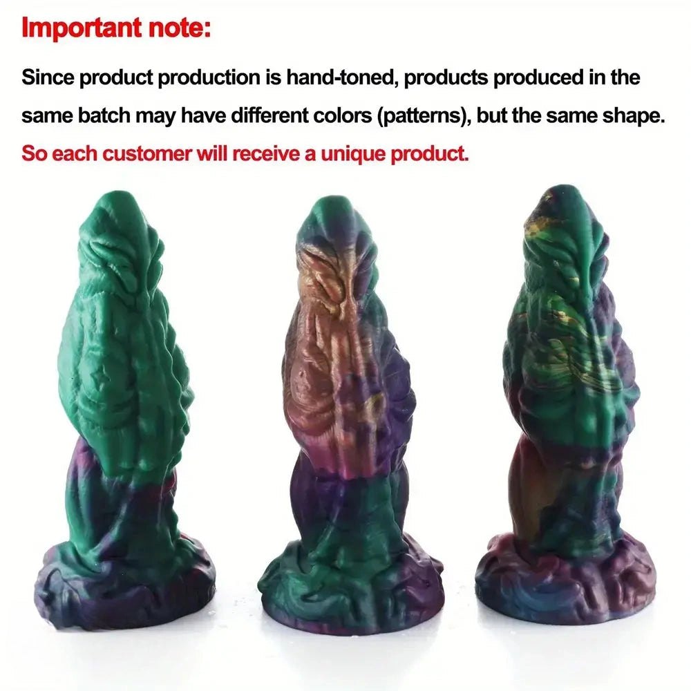 Rainbow swirl silicone fantasy dildo, photo 3