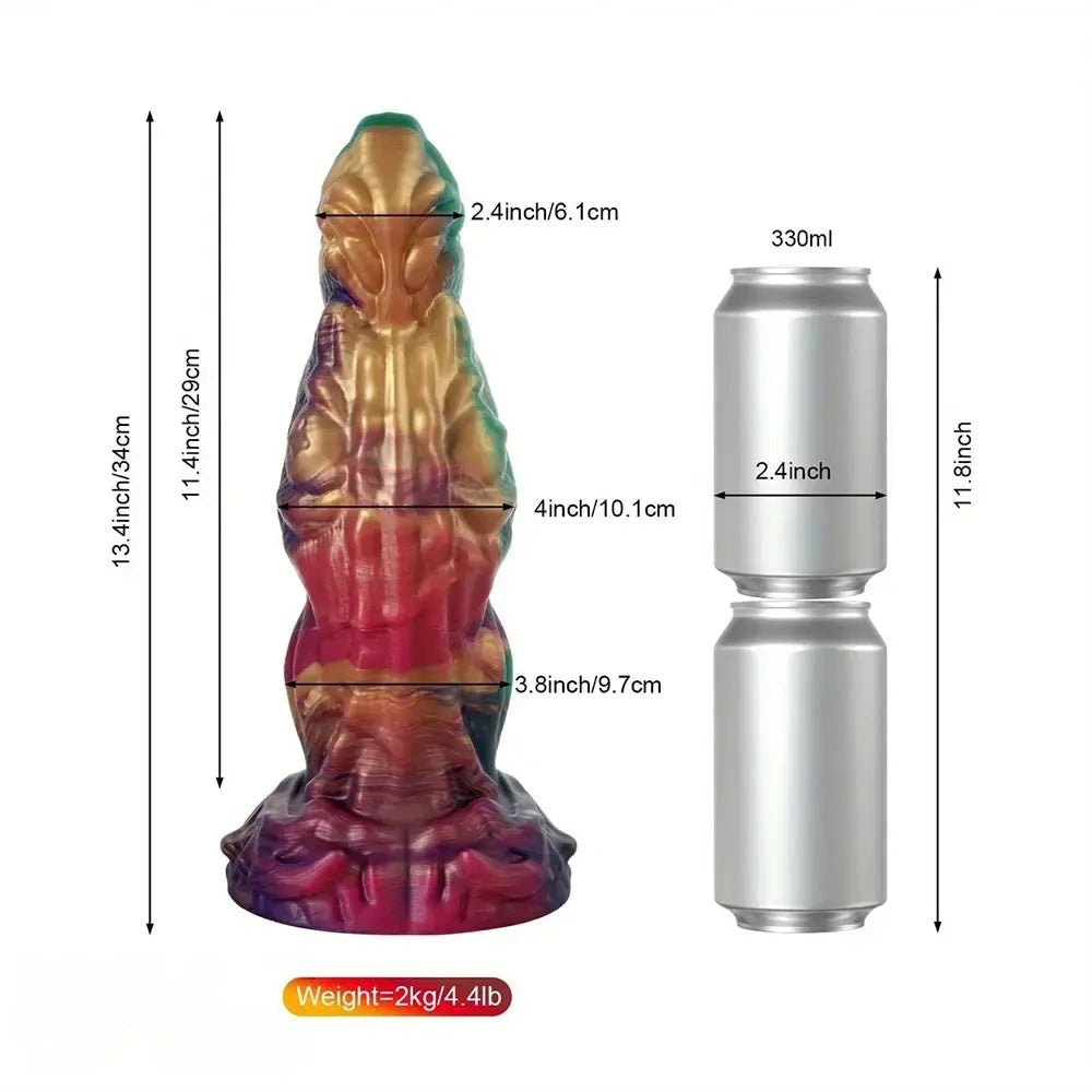 Rainbow swirl silicone fantasy dildo, photo 4