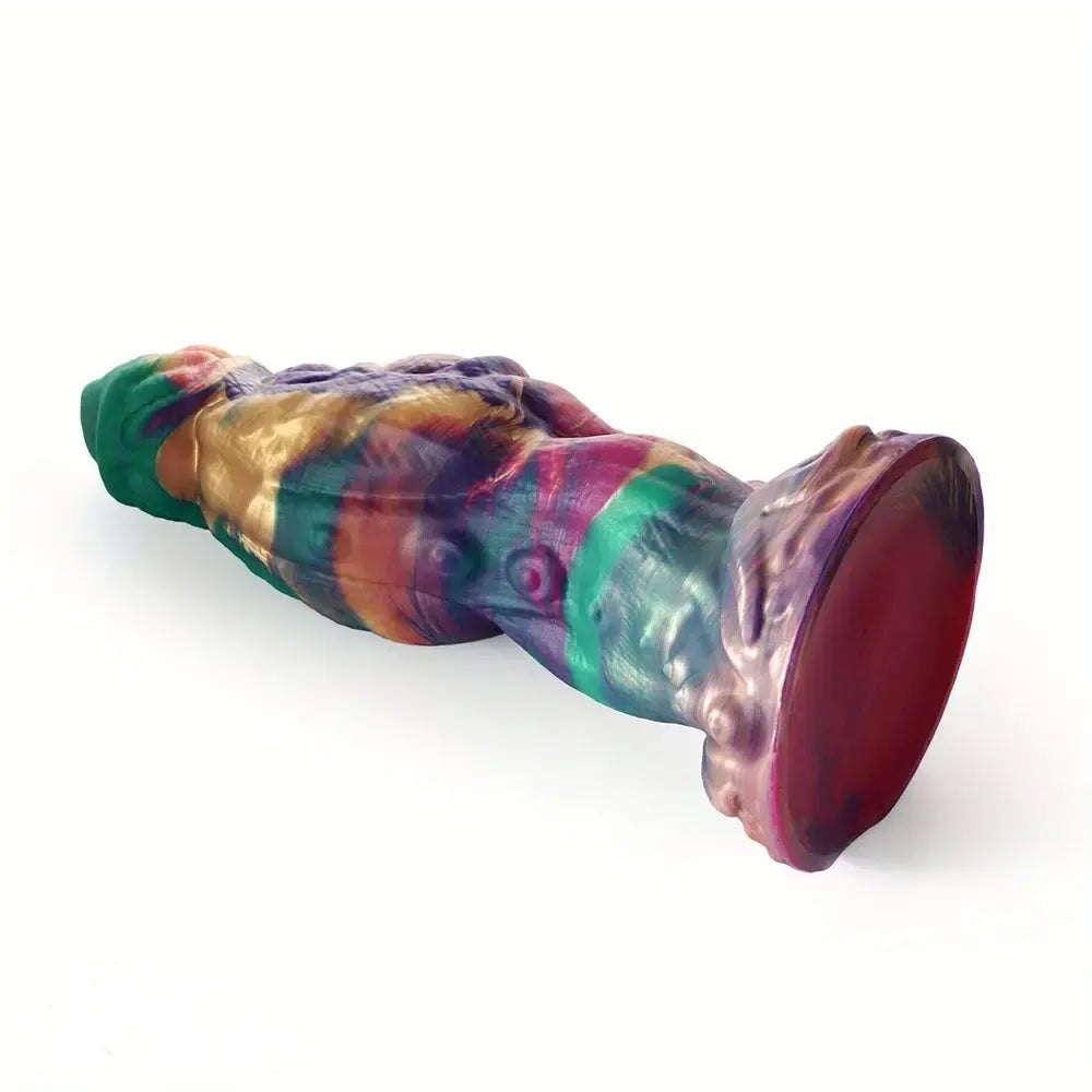 Rainbow swirl silicone fantasy dildo, photo 6