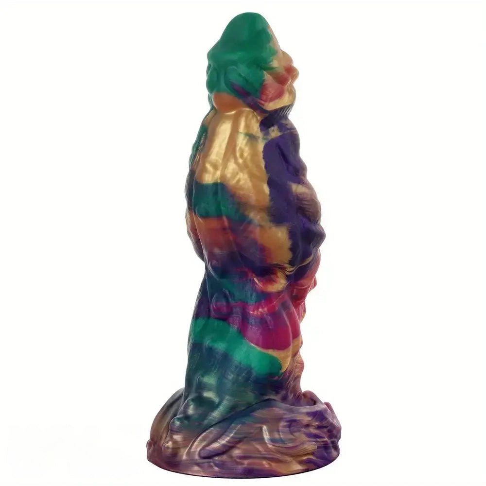 Rainbow swirl silicone fantasy dildo, photo 8