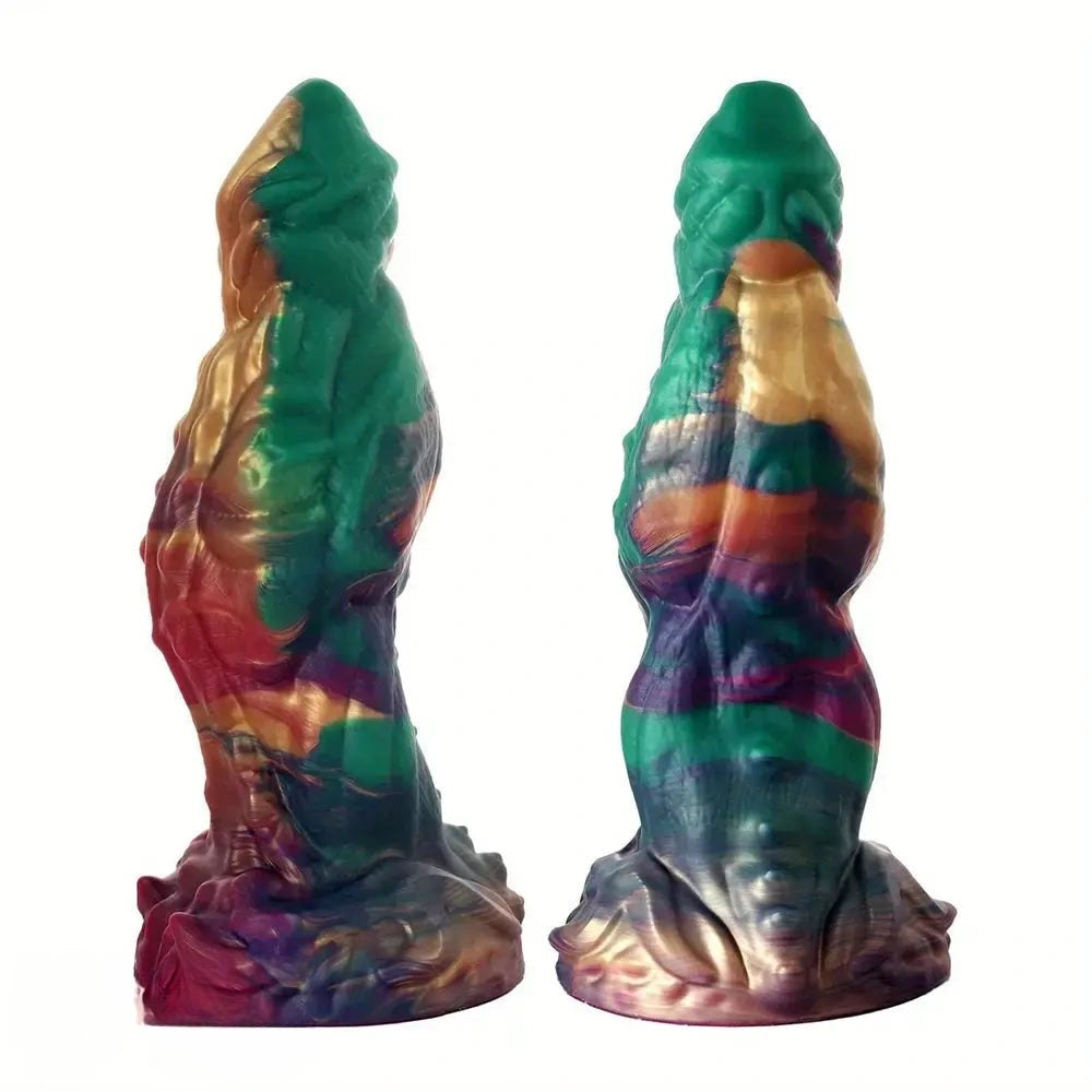 Rainbow swirl silicone fantasy dildo, photo 9