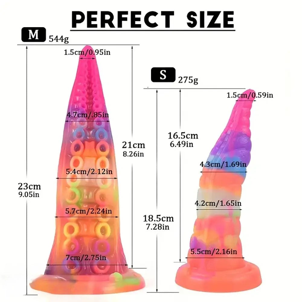 Colorful tentacle silicone fantasy dildo, photo 10