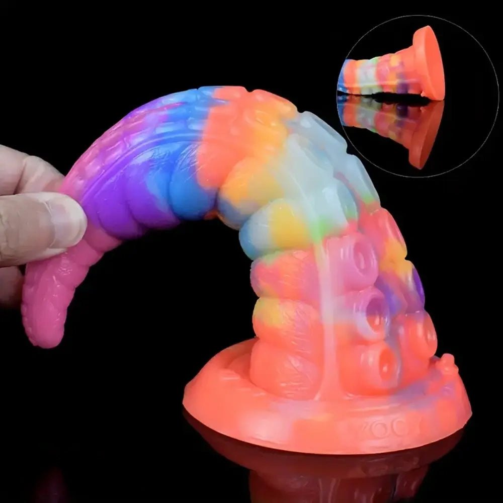 Colorful tentacle silicone fantasy dildo, photo 9