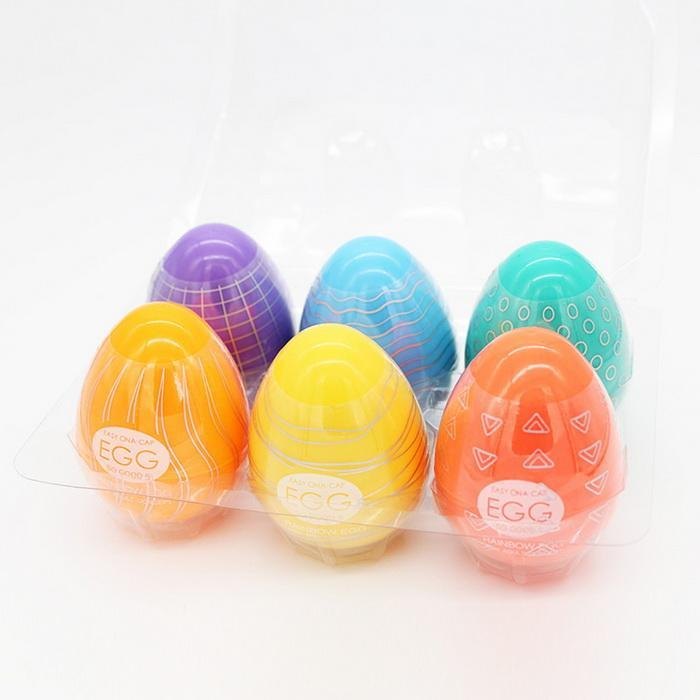 Rainbow textured masturbator egg set, photo 1