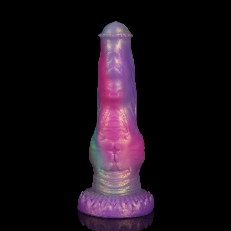 Iridescent multicolor fantasy dildo with suction cup base, photo 5
