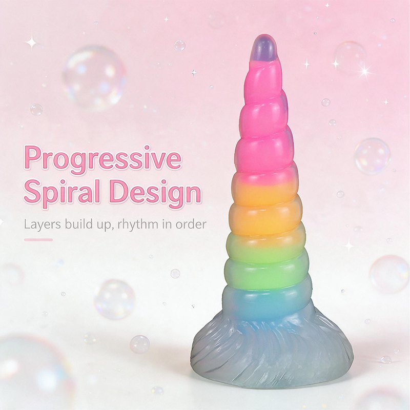Rainbow gradient unicorn fantasy dildo, photo 3