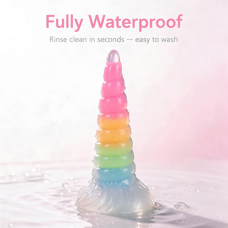 Rainbow gradient unicorn fantasy dildo, photo 4