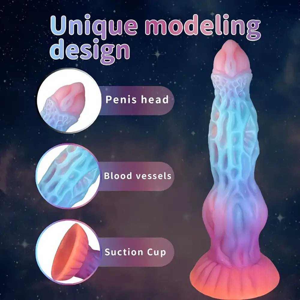 Colorful fantasy silicone dildo, photo 3