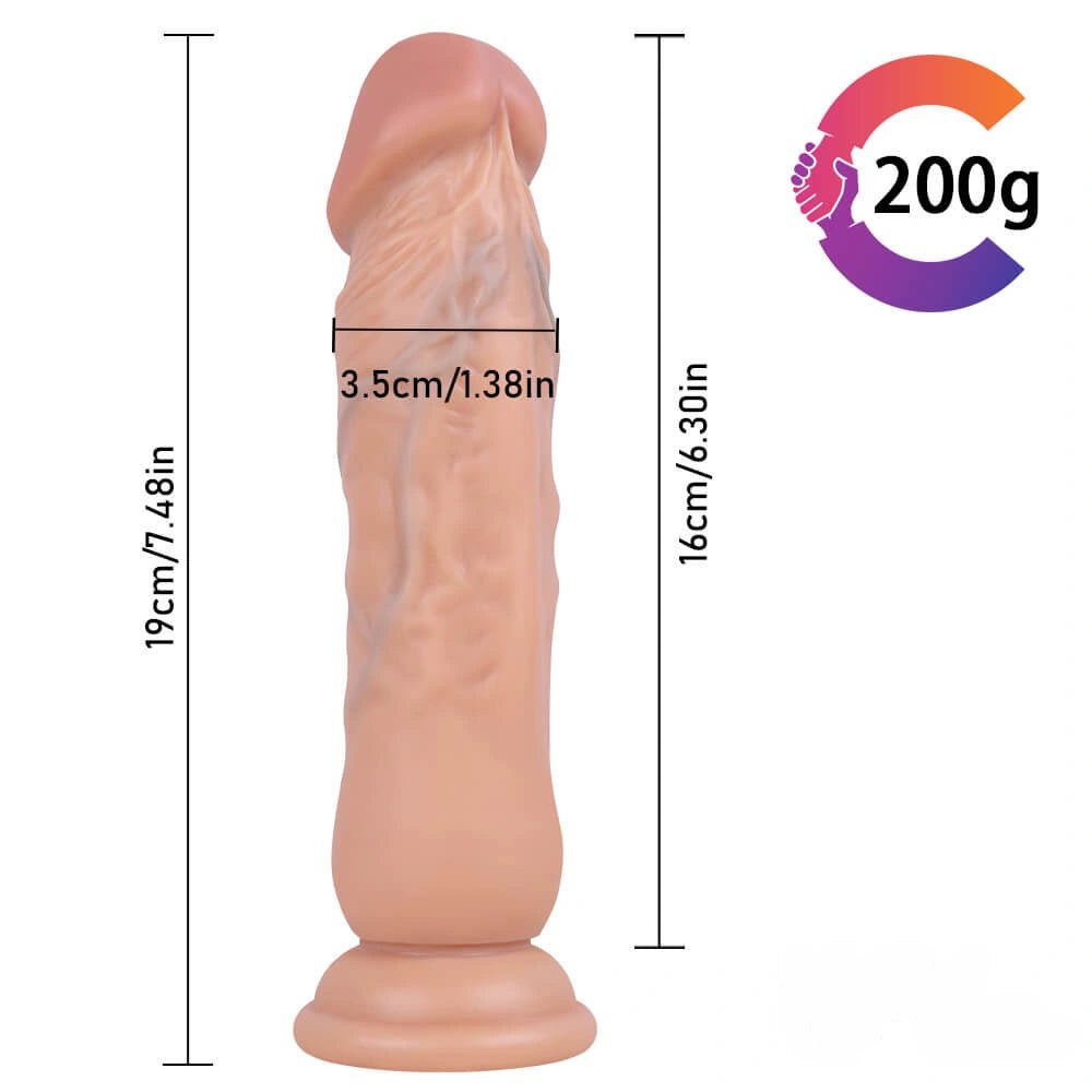 Flesh tone raised vein suction cup silicone dildo, photo 11