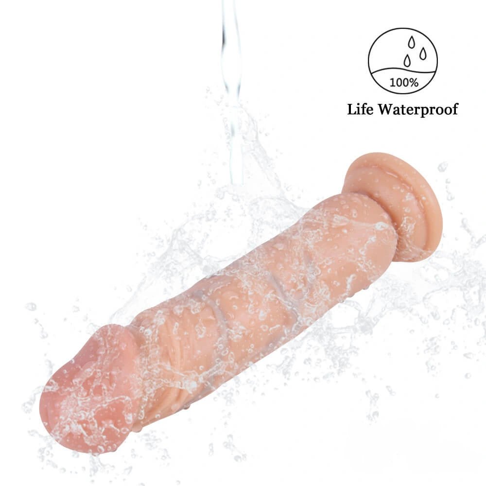 Flesh tone raised vein suction cup silicone dildo, photo 5
