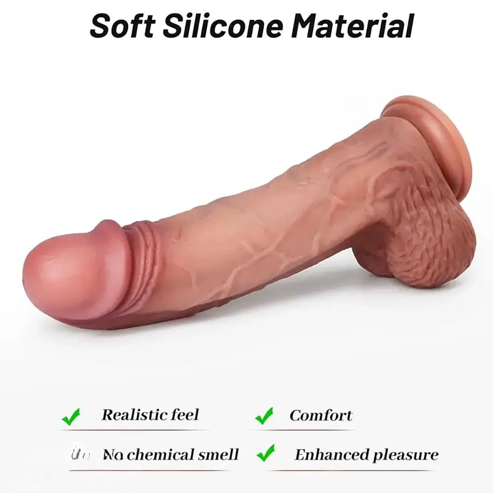 Flesh-tone big thick silicone dildo, photo 3