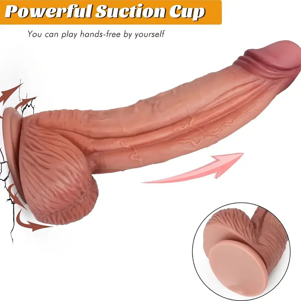 Flesh-tone big thick silicone dildo, photo 4