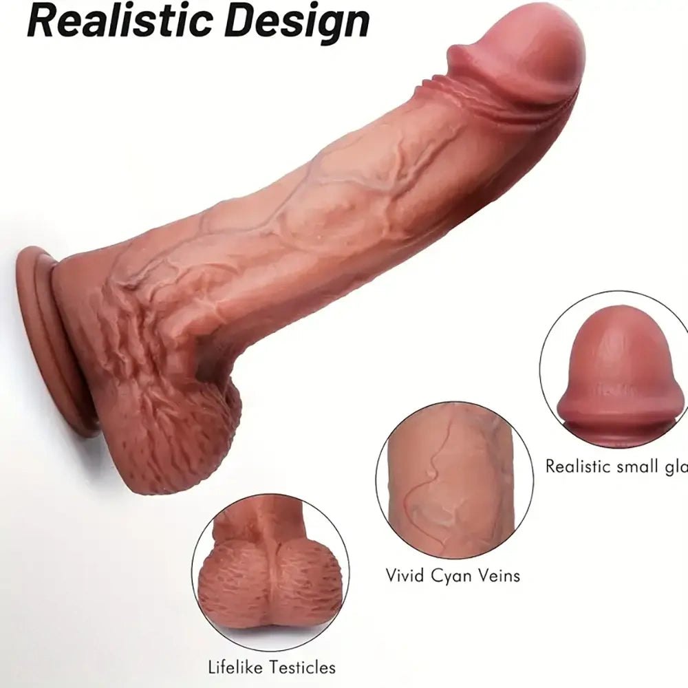 Flesh-tone big thick silicone dildo, photo 7