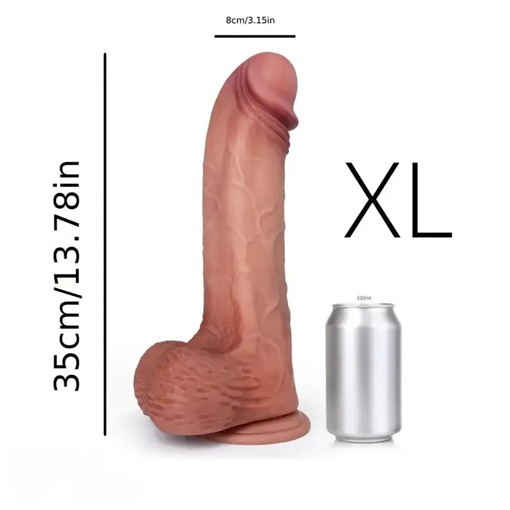 Flesh-tone big thick silicone dildo, photo 8