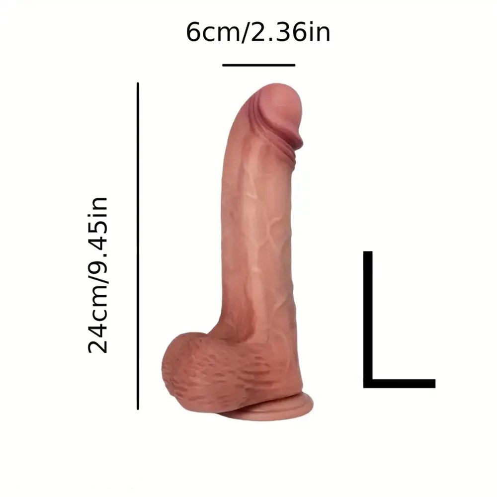 Flesh-tone big thick silicone dildo, photo 9