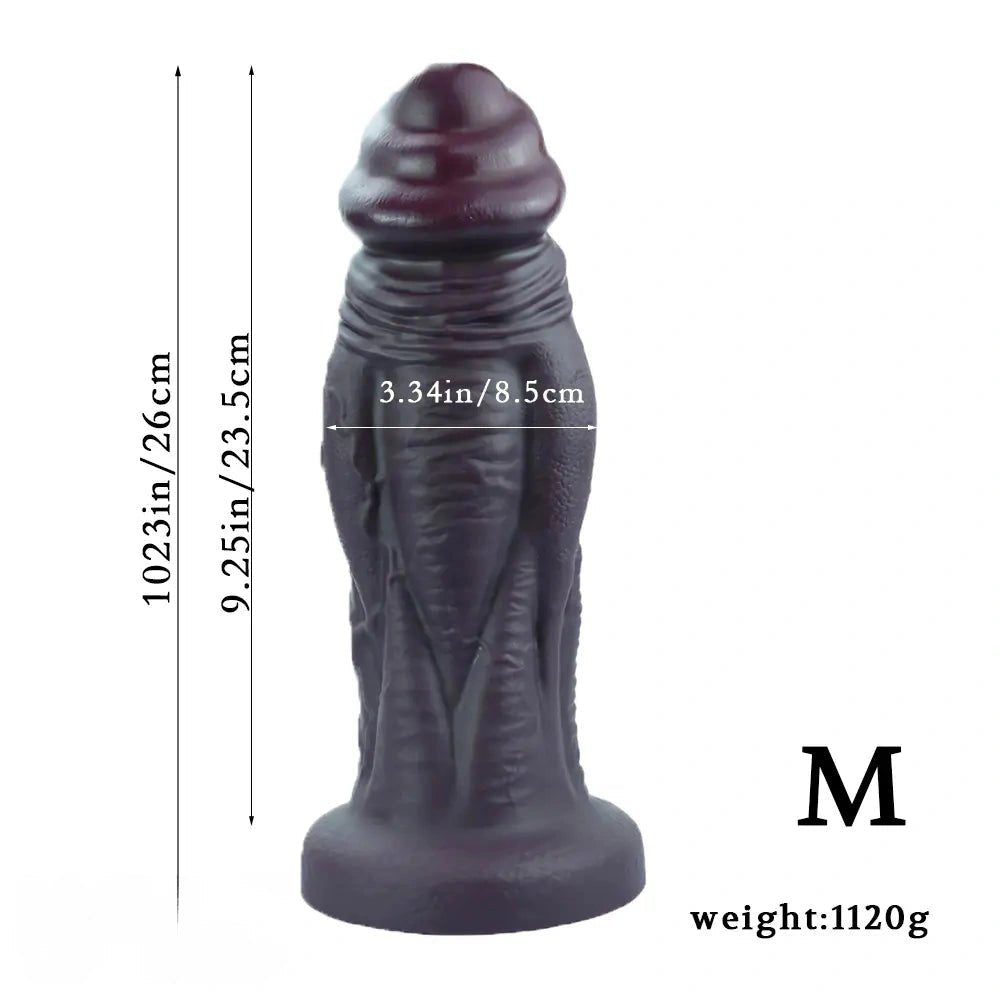 Black realistic silicone suction cup dildo