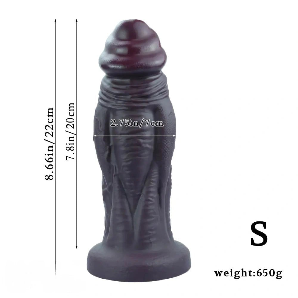 Black realistic silicone suction cup dildo