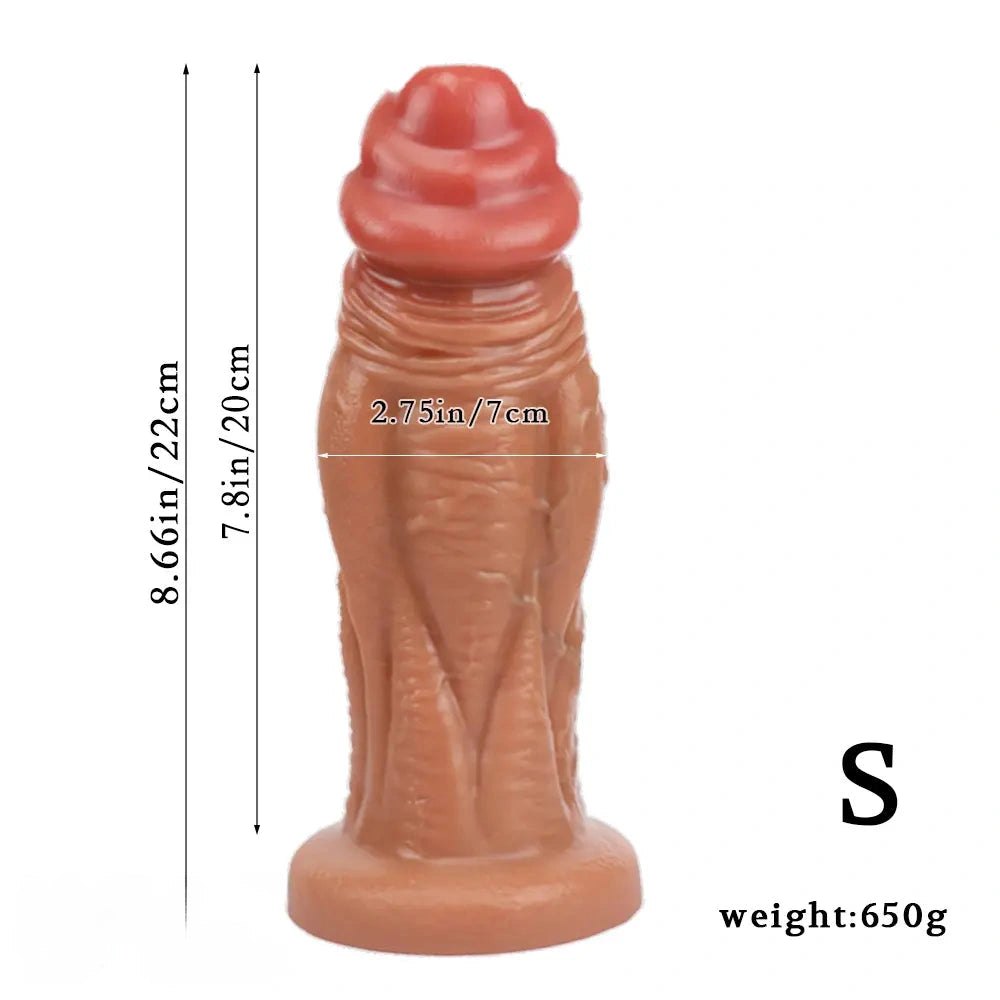 Flesh realistic silicone suction cup dildo