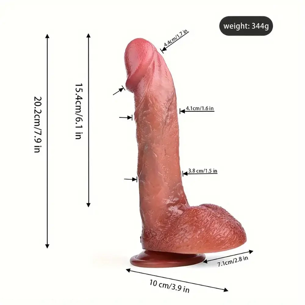 Realistic flesh toned anal dildo with veined texture, photo 15