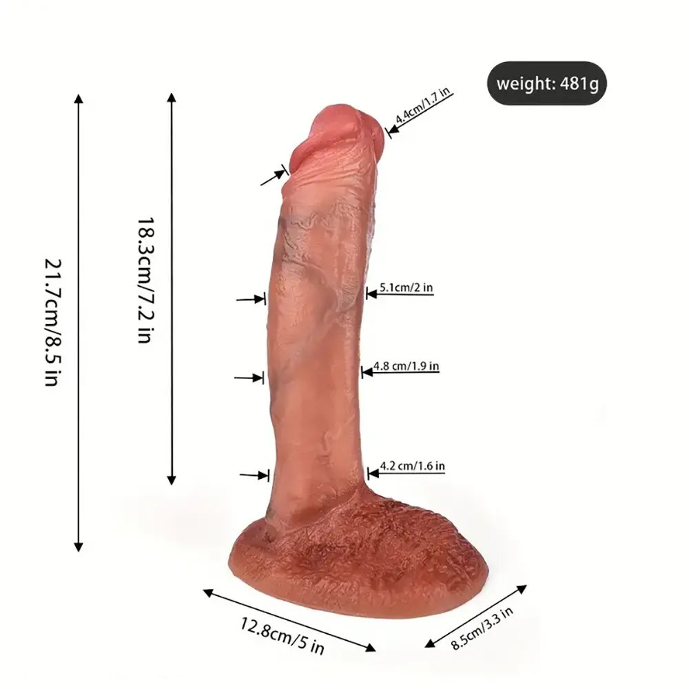 Realistic flesh toned anal dildo with veined texture, photo 20