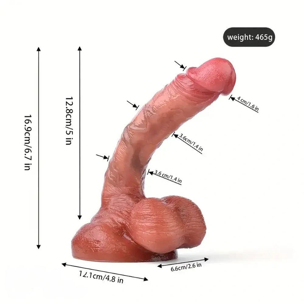 Realistic flesh toned anal dildo with veined texture, photo 5