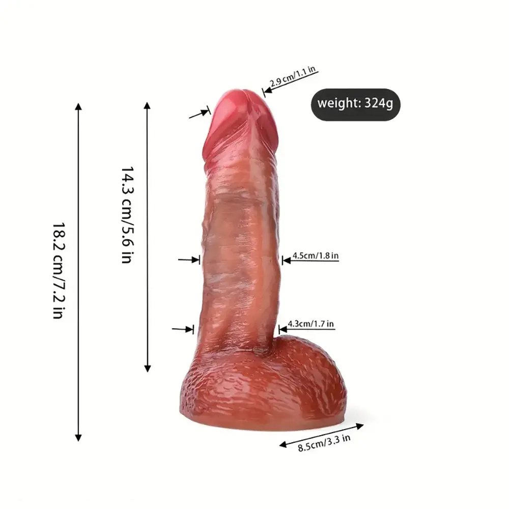 Realistic flesh toned anal dildo with veined texture, photo 6