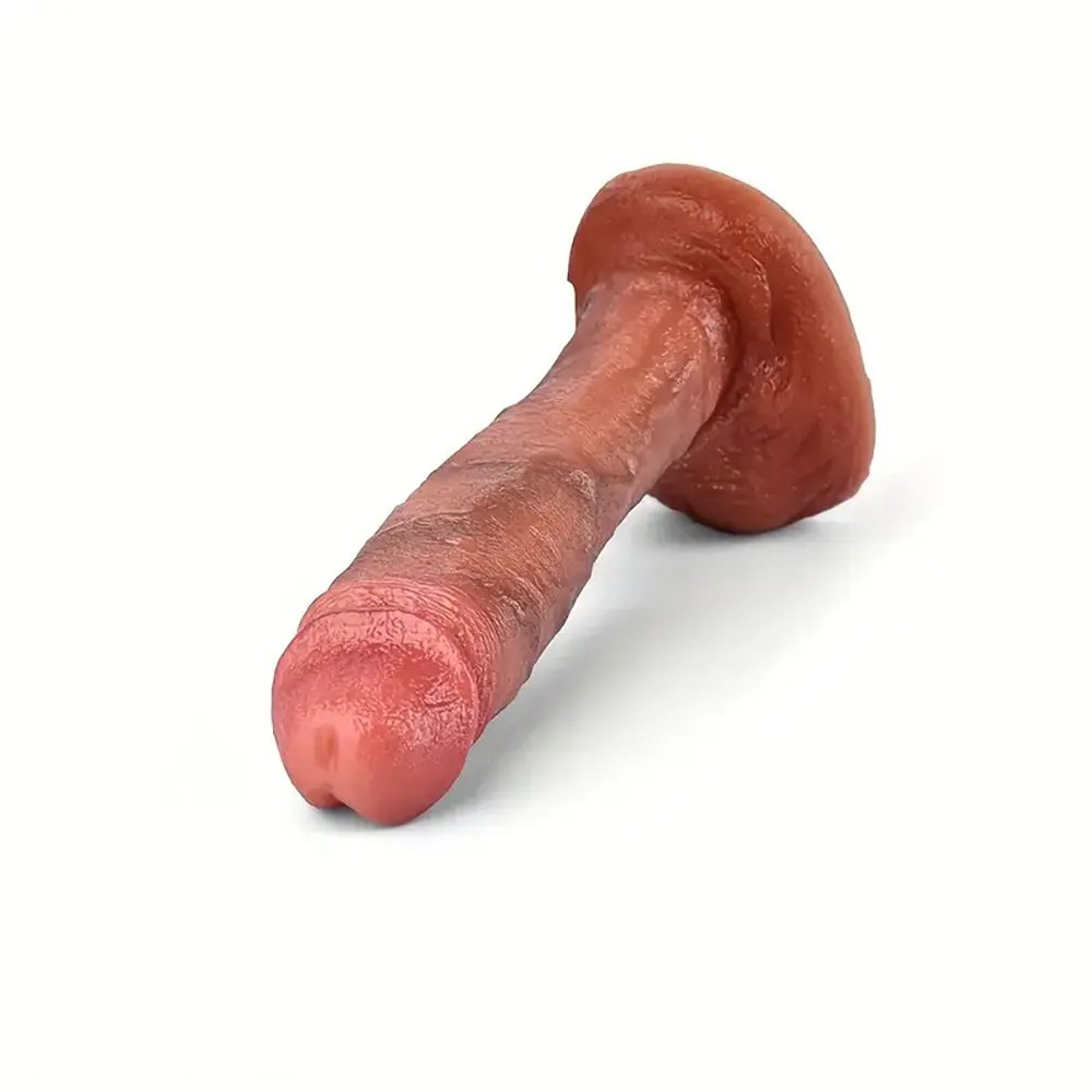 Realistic flesh toned anal dildo with veined texture, photo 8