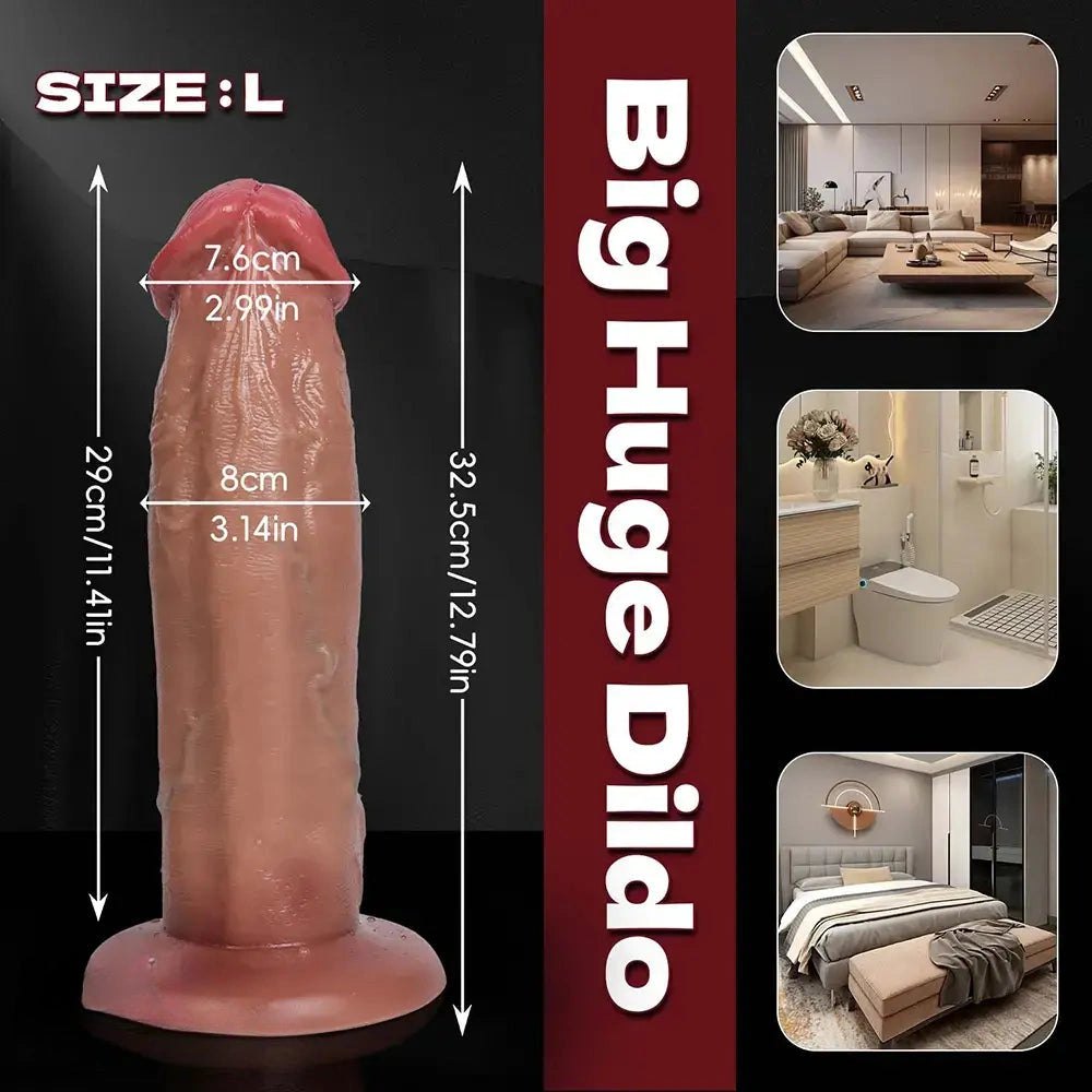 Flesh tone realistic silicone suction cup dildo, photo 12